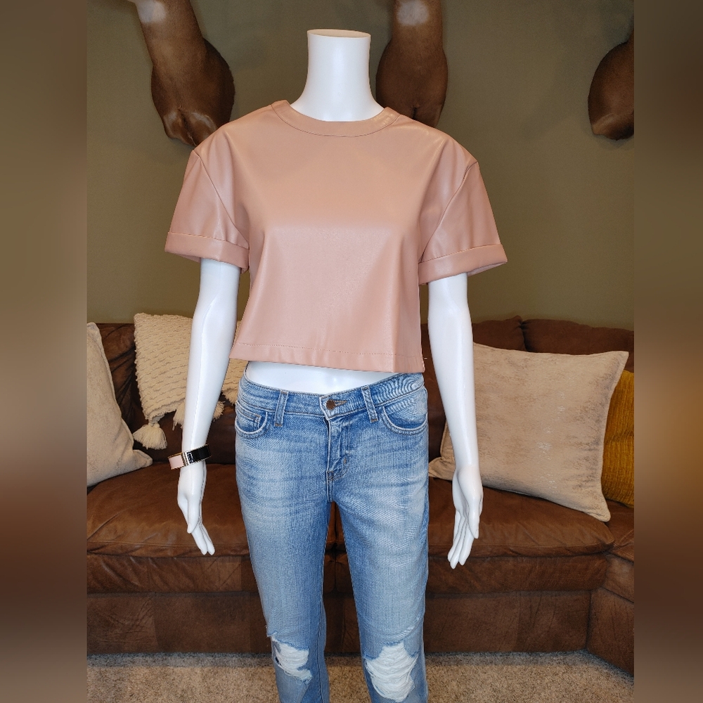 BUDDY LOVE Taylor Faux Leather Crop -  Nude M
